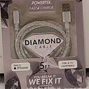 PowerTek  Fast Charging  iPhone iPad 5Ft Long Apple Certified Diamond Ca…